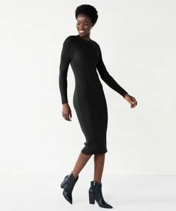 Women's Nine West Long Sleeve Crewneck Dress Signature Green -Nine West Shop unnamed file 558