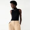 Women's Nine West Mockneck Sweater Tank Cherry Merlot