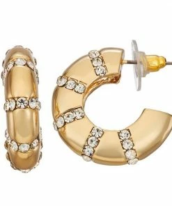 Nine West Gold Tone Hoop Earrings