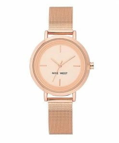 Nine West Women's Rose Gold Tone Mesh Bracelet Watch