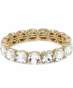 Nine West Gold Tone Crystal Stretch Bracelet