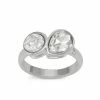 Nine West Silver Tone Double Stone Ring