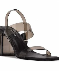 Nine West Tenia Women's Dress Sandals Smoke Black