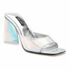 Nine West You Go Women's Heeled Slide Sandals Black Patent