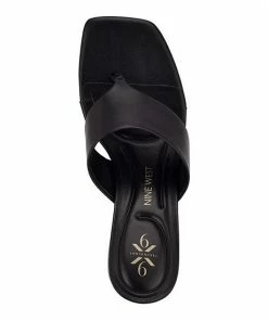 Nine West Gelina 9x9 Women's Leather Dress Sandals Black Leather -Nine West Shop unnamed file 5739