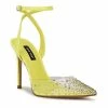 Nine West Foreva Women's Dress Pumps Clear Neon Yellow