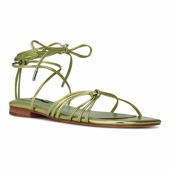 Nine West Minus Women's Strappy Sandals Metallic Green 5 Nine West Minus Women's Strappy Sandals Metallic Green - Image 5