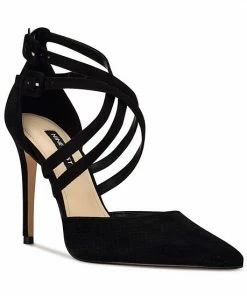 Nine West Festa Women's Suede High Heels Black Suede