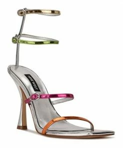 Nine West Women's Strappy Dress Sandals Orange Multi
