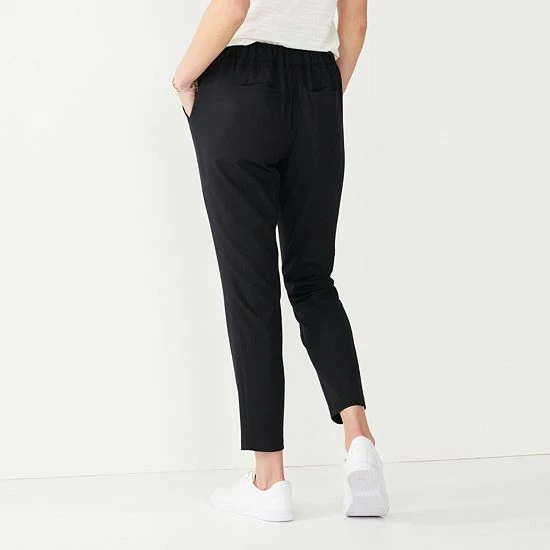 Women's Nine West Relaxed Crop Pull-On Pants Mushroom 2 Women's Nine West Relaxed Crop Pull-On Pants Mushroom - Image 2