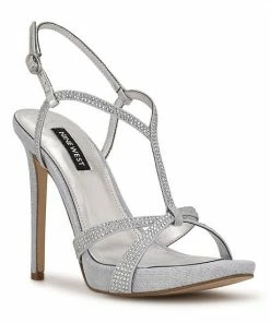 Nine West Ulliy Women's High Heel Dress Sandals Pink Bronze Multi