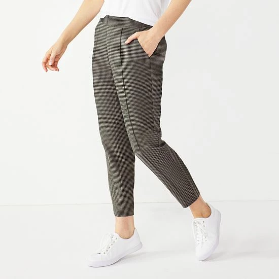 Women's Nine West Relaxed Crop Pull-On Pants Mushroom 4 Women's Nine West Relaxed Crop Pull-On Pants Mushroom - Image 4