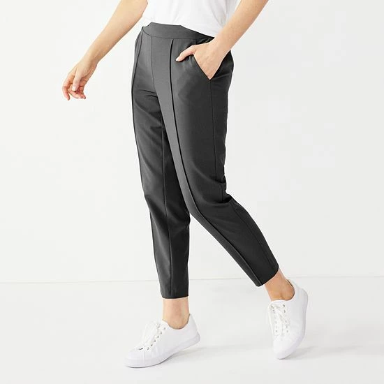 Women's Nine West Relaxed Crop Pull-On Pants Mushroom 5 Women's Nine West Relaxed Crop Pull-On Pants Mushroom - Image 5