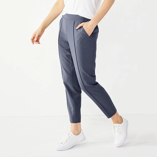 Women's Nine West Relaxed Crop Pull-On Pants Mushroom 6 Women's Nine West Relaxed Crop Pull-On Pants Mushroom - Image 6