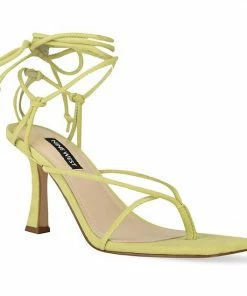 Nine West Yarin Women's Strappy Dress Sandals Lime Suede -Nine West Shop unnamed file 5944