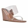 Nine West Nats Women's Wedge Sandals Clear Medium Natural