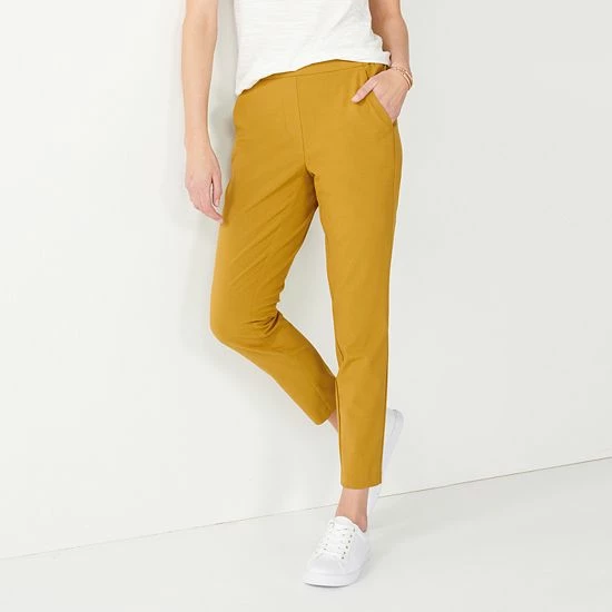 Women's Nine West Relaxed Crop Pull-On Pants Mushroom 14 Women's Nine West Relaxed Crop Pull-On Pants Mushroom - Image 14