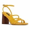 Nine West Yeap Women's Block Heel Dress Sandals Yellow
