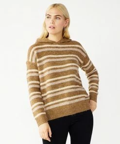 Women's Nine West Shine Hooded Sweater Cognac Sequin Stripe 20 Women's Nine West Shine Hooded Sweater Cognac Sequin Stripe -Nine West Shop unnamed file 6068