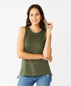 Women's Nine West Ruched Side Tank White -Nine West Shop unnamed file 6075