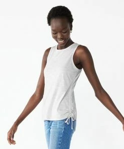 Women's Nine West Ruched Side Tank White -Nine West Shop unnamed file 6077