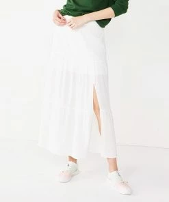 Women's Nine West Crosshatch Tiered Maxi Skirt Mineral Black -Nine West Shop unnamed file 6107