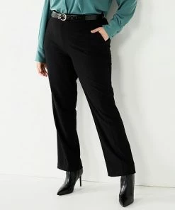 Plus Size Nine West Magic Waist Barely Bootcut Pants Black -Nine West Shop unnamed file 611