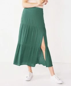 Women's Nine West Crosshatch Tiered Maxi Skirt Mineral Black -Nine West Shop unnamed file 6110