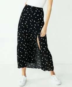 Women's Nine West Crosshatch Tiered Maxi Skirt Mineral Black -Nine West Shop unnamed file 6111