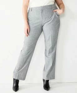 Plus Size Nine West Magic Waist Barely Bootcut Pants Black -Nine West Shop unnamed file 613