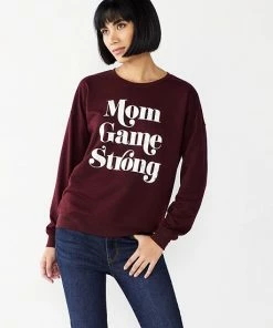 Women's Nine West Graphic Sweatshirt On Cloud Wine -Nine West Shop unnamed file 6137