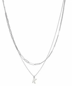 Nine West Multi Row Link Necklace Silver Tone K -Nine West Shop unnamed file 6146