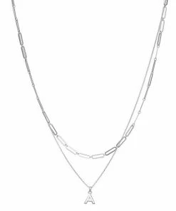 Nine West Multi Row Link Necklace Silver Tone K -Nine West Shop unnamed file 6148