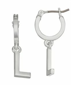 Nine West Silver Tone Letter Hoop Earrings -Nine West Shop unnamed file 6155