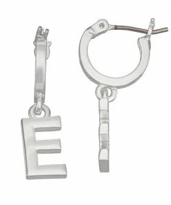 Nine West Silver Tone Letter Hoop Earrings -Nine West Shop unnamed file 6156