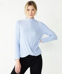 Women's Nine West Fuzzy Long Sleeve Mockneck Top Raspberry -Nine West Shop unnamed file 6173