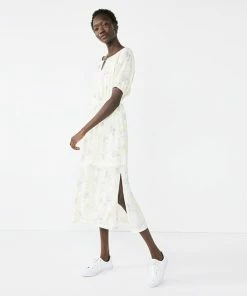 Women's Nine West Puff Sleeve Maxi Dress Orchid Soft Floral