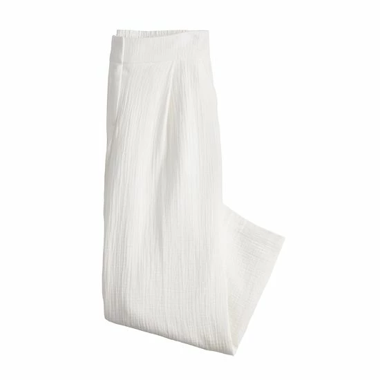 Women's Nine West Pleated High-Waist Wide Leg Crop Pants White Knight 2 Women's Nine West Pleated High-Waist Wide Leg Crop Pants White Knight - Image 2
