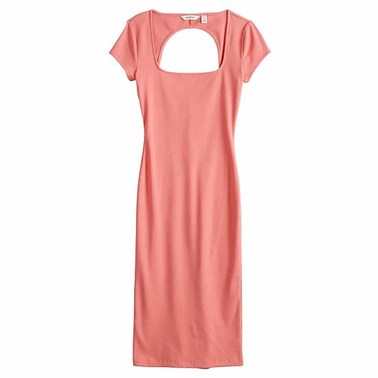 Women's Nine West Cutout Bodycon Dress Cruz Coral 3 Women's Nine West Cutout Bodycon Dress Cruz Coral - Image 3