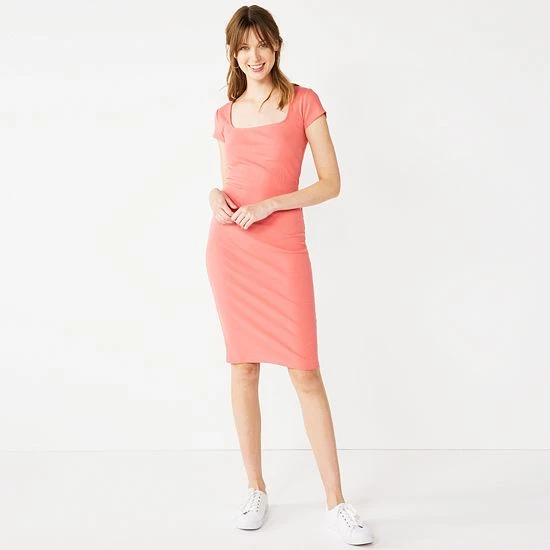 Women's Nine West Cutout Bodycon Dress Cruz Coral 4 Women's Nine West Cutout Bodycon Dress Cruz Coral - Image 4