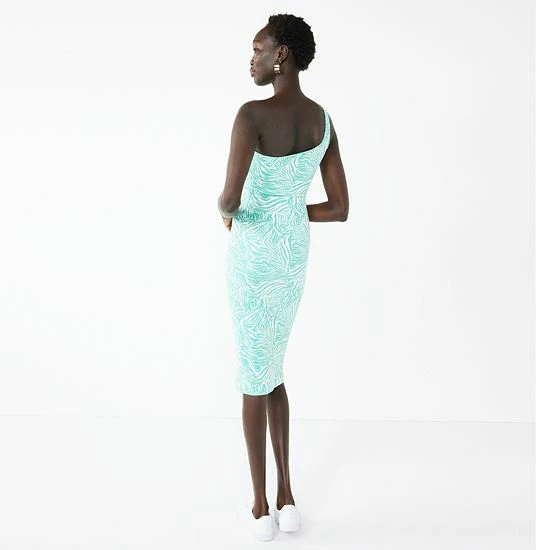 Women's Nine West One-Shoulder Bodycon Dress Small Zebra 2 Women's Nine West One-Shoulder Bodycon Dress Small Zebra - Image 2