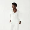 Women's Nine West Ruched V-Neck Long Sleeve Top Daisy Dew