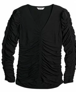 Women's Nine West Ruched V-Neck Long Sleeve Top Daisy Dew -Nine West Shop unnamed file 6216