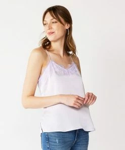 Women's Nine West Lace Trim Cami Enlighten Purple