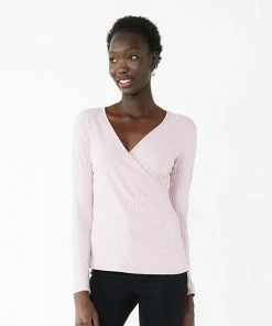 Women's Nine West Long Sleeve Surplice Top Washed Grape -Nine West Shop unnamed file 6253