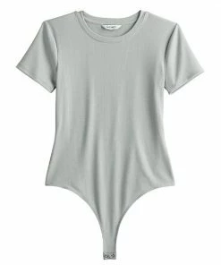 Women's Nine West Rib Short Sleeve Crewneck Bodysuit Mauve Jewel -Nine West Shop unnamed file 6258
