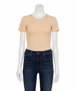 Women's Nine West Rib Short Sleeve Crewneck Bodysuit Mauve Jewel -Nine West Shop unnamed file 6259