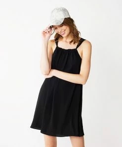 Women's Nine West Squareneck Trapeze Mini Dress Mineral Black -Nine West Shop unnamed file 6268