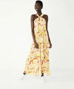 Women's Nine West Crisscross Neck Wide Leg Jumpsuit Mineral Black