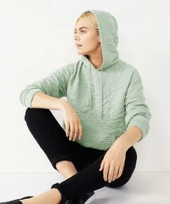 Women's Nine West Long Sleeve Quilted Hoodie Landon Peri -Nine West Shop unnamed file 6288